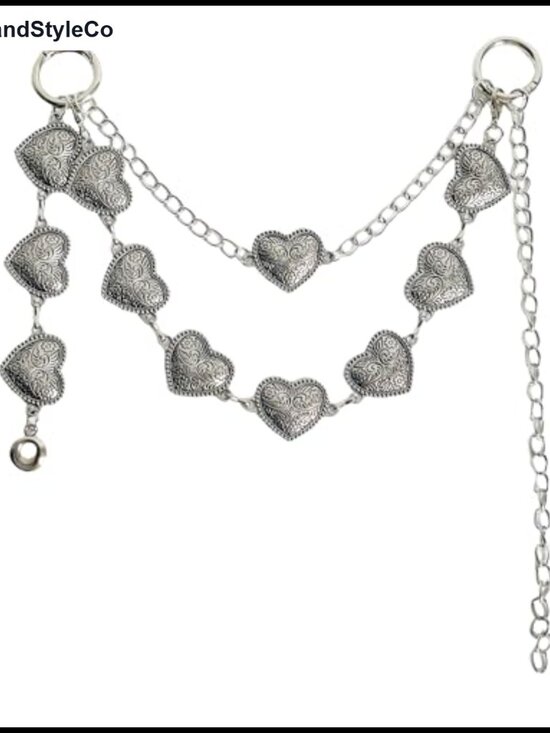 Accessories - Silver Vintage Heart Chain Keychain Purse Charm